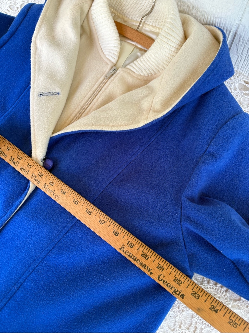 Vintage Wool Vest Coat Royal Blue Mackintosh Authentic XL - Picture 4 of 12
